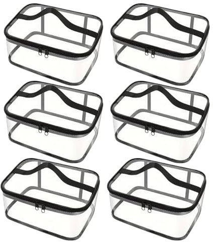 Bausteine ​​Organisator, Clear Toy Storage Bags - Bausteine ​​transparenter Organisator | Spielzeugspeicherbox Set von 6, PVC -Brettspiel mit Reißverschluss, Clear Toiletetry Bag