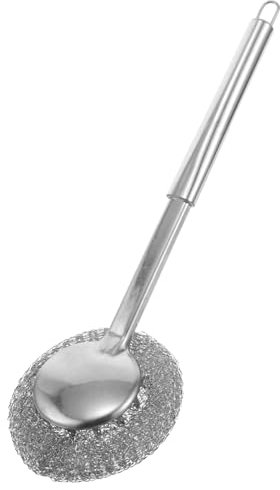 Healeved Cepillo Para Ollas De Acero Inoxidable Con Mango Herramienta De Lana De Acero Para Limpiar Platos Para Cocina y Fregaderos