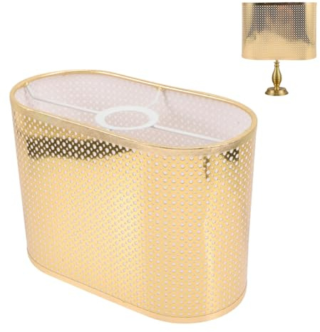 POPETPOP Stofflampenschirm Oval 9.84X5.12X7.09In Lampenschirm Für Tischlampe Und Stehlampe E27 Haushalt Wohnzimmer Schlafzimmer Büro Natürliche Atmosphäre