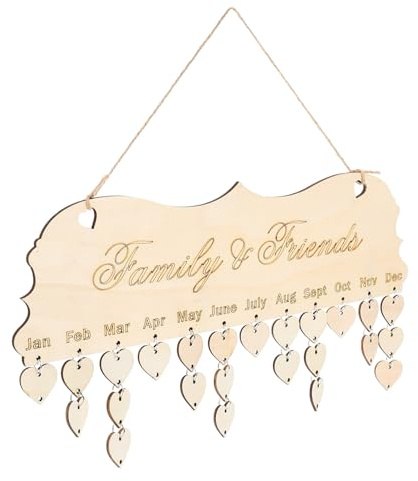 CLISPEED Diy Holzkalender Erinnerung Platte Wanddekoration Familien Wandbehang Aus Naturholzscheiben Zum Selber Gestalten Für Geburtstage Jubiläen Muttertag Vatertag Wanddeko