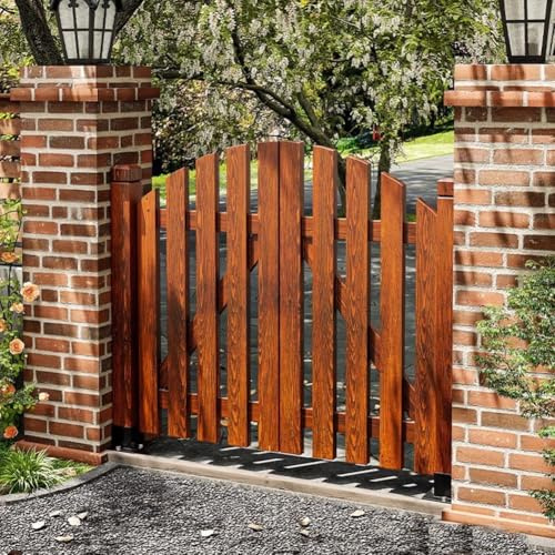 Outdoor Garden Gate, Anti-Aging Wood Fence Partition Door for Courtyard and Small Garden Doorway