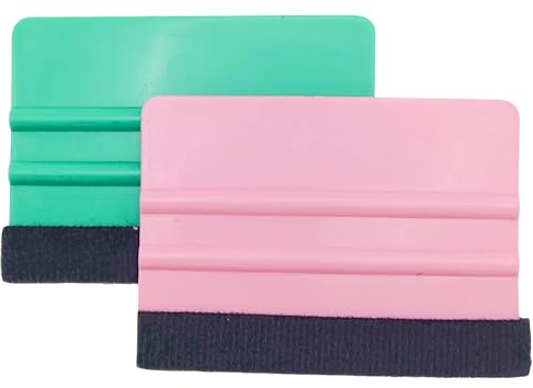 2-Pack Vinyl Squeegee Tool Set, Professional Vinyl Wrap Application Tools with Felt Edge Squeegee, Durable Plastic Card and Microfiber Cleaning Cloth