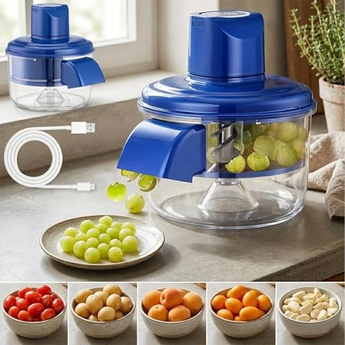 Eplucheur Electrique Automatique USB-C, Eplucheur Légumes Electrique Multifonction, Machine a Eplucher les Pommes de Terre, Epluche Ail et Fruits, Lames Inox Lavables, Sans Fil