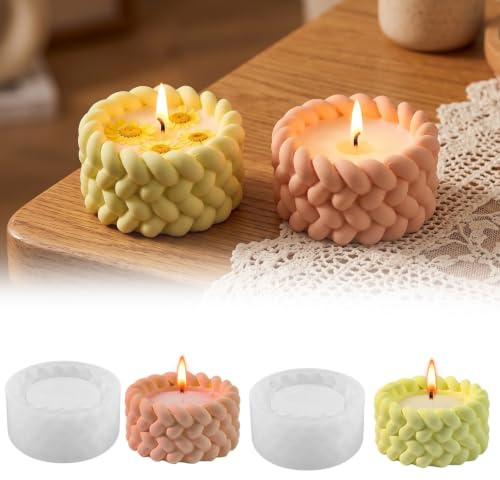GUOYOU 2 Piezas Moldes para Velas, Multiusos Moldes Silicona Manualidades, DIY Reutilizable Kit para Hacer Velas, Maceta Plantas Molde Vela Adecuado Concreto Yeso Resina Epoxi