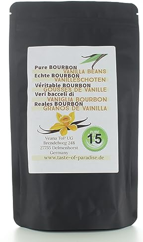 Baccelli di vaniglia Bourbon (15 pezzi - 12-13 cm) 100% naturali dal Madagascar, freschi e succosi, alto contenuto di vaniglia, vaniglia gourmet di alta qualità