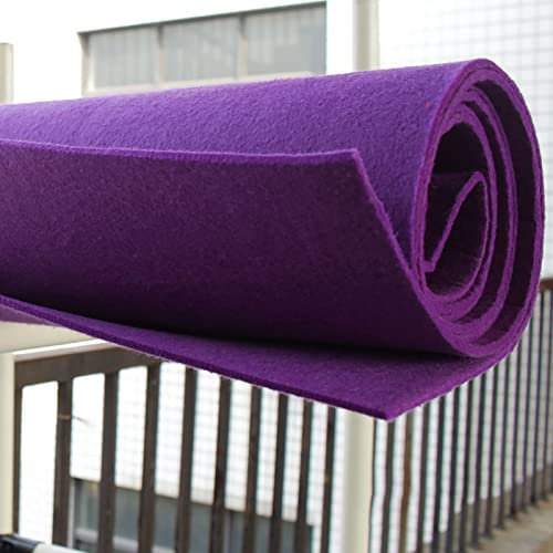 Yimihua 3mm Dicker Filz Stoff, Filzstoff Bastelfilz Farbig Filz Blätter Vliesstoff 100 x 100 cm Kinder DIY Zubehör zum Handwerk Nähen Projekte(Color:Dunkelviolett)