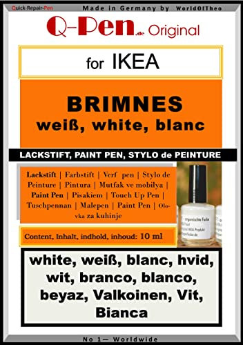 Q-Pen Ausbesserungsfarbe für passend Ikea BRIMNES weiß - white - blanc