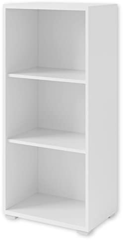 OFFICE LINE Aktenregal in Weiß - Halbhohes Standregal mit 3 offenen Fächern - Modernes Büromöbel Komplettset - 52 x 114 x 35 cm (B/H/T)