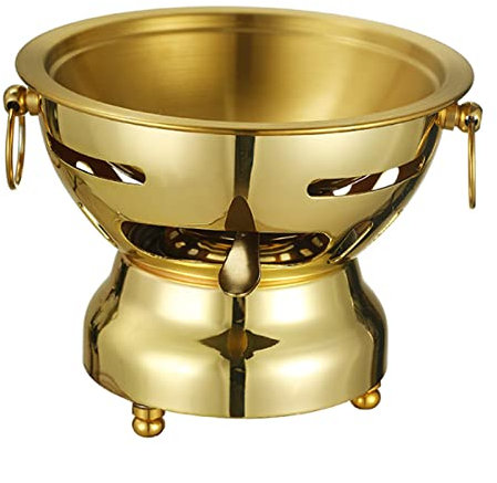 Camping Cookware Set, Camping Spirit Cooker, Stainless Steel Alcohol Stove With Pot, Camping Spirit Cooker for Indoor Use Outdoor,Gold