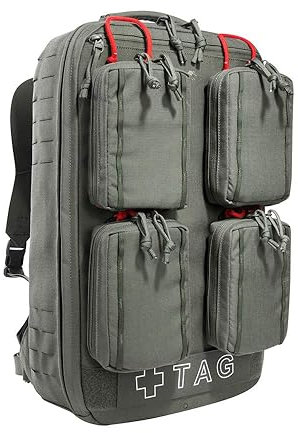 Tasmanian Tiger TT Medic Mascal Pack Notfall-Rucksack Erstversorgung Erste Hilfe Einsatz-Rucksack inklusive Ifak-Pouches, Steingrau-Oliv IRR