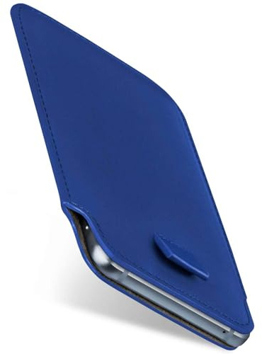 moex Slide Case für Huawei P20 Pro Handytasche zum Einstecken Ultra dünn, Einsteckhülle Holster Hülle PU Leder, Sleeve Etui Handyhülle mit 360 Grad Komplettschutz, Blau