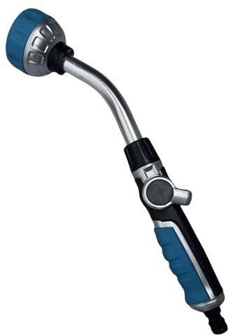 Diivoo Lancia per Irrigazione Heavy Duty - Ugello metallico da giardino con 8 tipi di getto, lunghezza 36 cm, regolazione del flusso a leva e angolo di spruzzatura 145°,Ideale per piante, auto