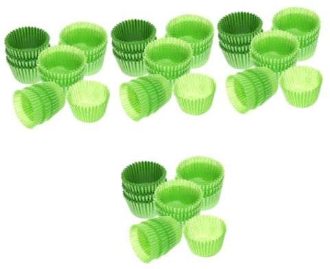 ABOOFAN 4 Ensembles Plateau De Gâteau Caissettes À Pâtisserie De Noël Support À Gâteau Avec Poignée Pliable Moules À Muffins Papier Sulfurisé De Qualité Alimentaire Green 1000 Pièces * 4