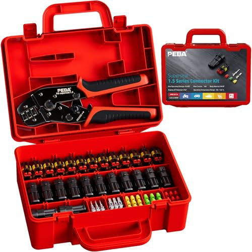 PEBA Kit de Connecteurs Électriques Étanches pour Véhicules | Avec 20 Set connecteurs étanches voiture 2 broches | Convient pour câbles de 0,34 à 2,5 mm², pour Kfz, moto, bateau, etc
