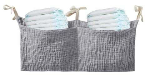 Babybetttasche, Babybett-Aufbewahrungstasche | Kinderzimmer-Nachttasche, tragbarer Windel-/Kinderbett-Organizer - Organisationstasche mit 2 Taschen, vielseitig verwendbare Babybettwäsche aus Baumwolle