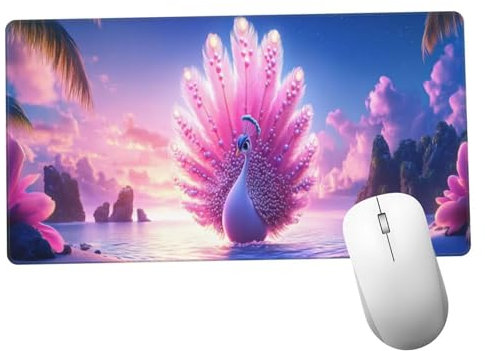 Playa Alfombrilla Ratón 600x300x3mm Alfombrilla Raton XXL Grande con Base de Goma Antideslizante, Lavable, Accesorios Gaming Rosa, Ordenador Gamer Regalos, Mouse Pad Gaming Mejora La Velocida Y1106