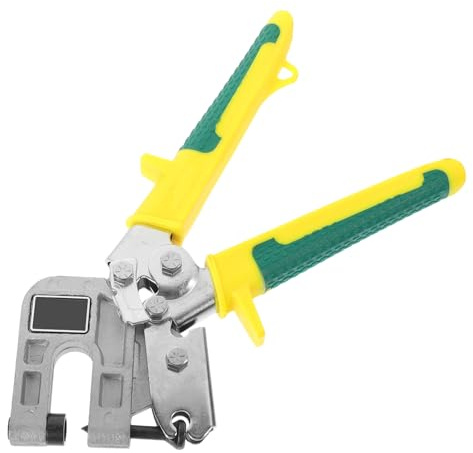 LIFKOME Pince à Profil Et Pince à Poinçonner Acier Jaune Certifiée Une Main Antidérapante Pour Fixation De Profilés Métalliques En Plaques De Plâtre Usage Professionnel Outil Unique