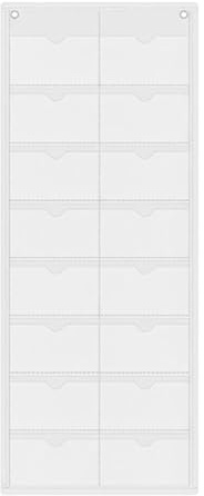 NonMiFyR Calendario Scolastico con Tasche, Spazio Vuoto Da Appendere, Porta Biglietti Da Visita, Organizer Da Parete per E di Apprendimento, Bianco