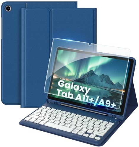 EasyAcc Cover con Tastiera per Samsung Galaxy Tab A11 Plus/A9 Plus 11 Blu | Custodia con Portapenna E Protezione per Schermo, Tastiera Bluetooth Wireless Magnetica Rimovibile (Italiano)