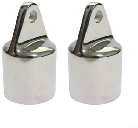 Kraftigt 316 rostfritt stål glidande käklock för Biminitopp, triangulär markismontering för båt yacht skärm, spegelfinish, 2-pack (32 mm)
