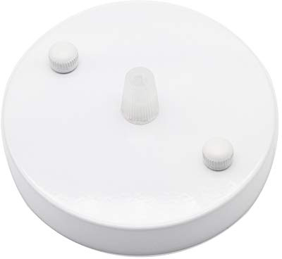 binifiMux Ceiling Canopy Kit, 2-Pack White Ceiling Plate Chassis Base Pendant Light Accessories 98mm x 18mm w Screw