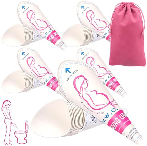 Urination Device for Women,Disposable Paper Urination Device Cup,Female Urinal, Lady Portable Urinal for Camping Travel Traffic Jam,Outdoors Activities,Pregnant Woman Outdoor Toilet Tool(（50pcs）JIURUN