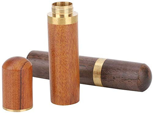 2 Stücke Nadeln Box aus Holz, Nadel Fall Haushaltsnadel Box Ebenholz and Palisander Nadel Vorratsbehälter Leder DIY Tool Organizer(Ebony and Rosewood)