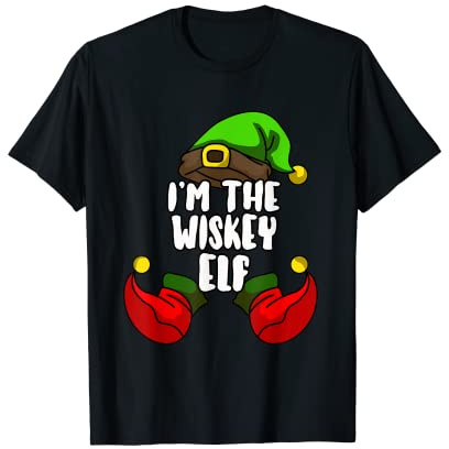 Whiskey Elf Matching Family Group Christmas Party Pajama T-Shirt