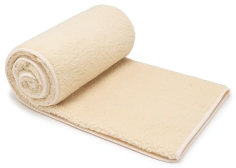 Merino Wolldecke Schurwolle 180x200 cm - Kuscheldecke aus 100% Merino Schafwolle - Groß und Flauschige Decke Wolle - Gewicht 500g/m2 - Atmungsaktives Material