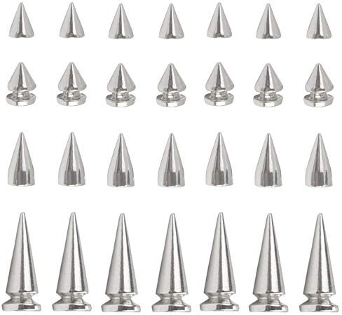 Sweieoni Ziernieten 170 Stück Killernieten Metall Punk Ziernieten Nieten zum Schrauben Spitznieten Nieten Spitz Punk Nieten Silber Schraubennieten Killernieten zum Schrauben Ziernieten für Leder
