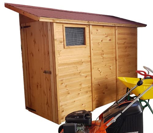 Compribene Casetta in Legno per ricovero Attrezzi 244 x 110 x H 210 cm sp. 19 mm addossata