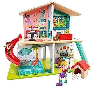 Hape Interaktives Puppenhaus, mit tollen Soundeffekten und viel Zubehör, E3411