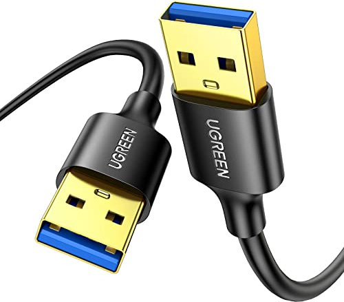 UGREEN USB Kabel 3.0 Super Speed Kabel A Stecker auf A Stecker USB Verbindungskabel kompatibel mit Drucker, Modems, Festplatten, Kameras usw. (3m)