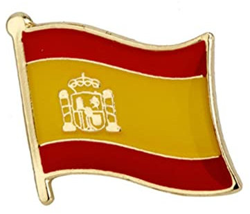 Spain National Flag Metal Enamel Pin Badge – 1.9 x 1.6 cm Spanish Flag Lapel Pin – Durable Hard Enamel with Secure Clasp for National Pride, Travel, Events