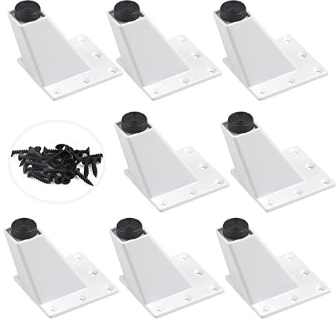 DBREAKS Patas para Muebles, 8 Piezas Ajustable Pies de Muebles, Blanco Reemplazo de Patas, Incluye Tornillos de Montaje