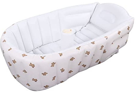 Aufblasbare Babybadewanne, Aufblasbare Babybadewanne Home Cute Exquisite Pattern Travel Portable Infant Faltbare Badewanne(Kleiner Bär)