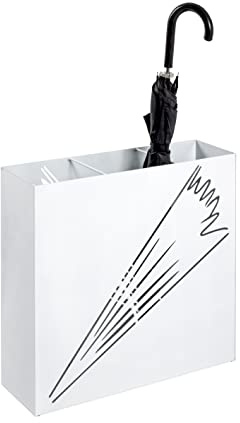 HAKU Umbrella Stand White, Metal, Steel - Dim.: W 50 cm X H 48 cm X D 16 cm, Style: Modern