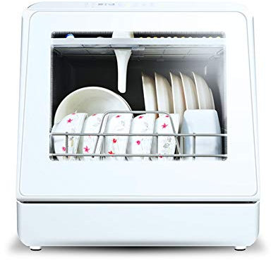 Lave-Vaisselle de Table Lave-Vaisselle Automatique ménager autoportant avec 6 Couverts, Affichage à LED de 5 programmes, Haute température de 75 ℃, 5