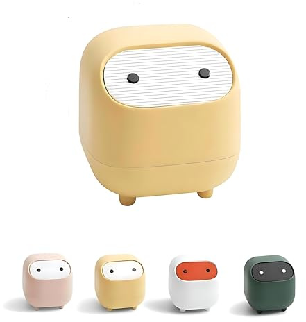 AIWE7D Small Desktop Trash Can with Lid for Desk Trash Cans Cute Mini Garbage Bin Green Press-top Wastebasket for Office Countertop Coffee Table Kitchen 0.5 Gallon