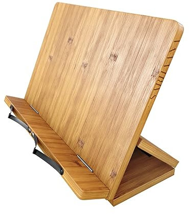 SARHAANA - Buchständer – Buchhalter aus Bambusholz – Leseständer – Leseständer und Tablet-Ständer – Buchständer – Buchständer für Bett