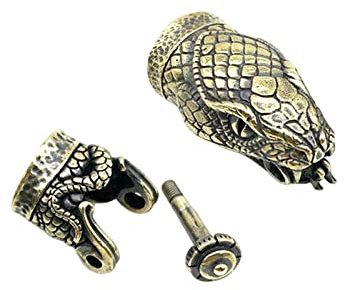 Baoblaze Schlangenkopf-Verschlüsse Armband Bead Charms Schnalle Haken Schmuck Verschlüsse Messing Handwerk Outdoor Herren Accessoires für DIY Paracord Survival