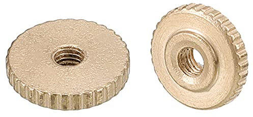 QUARKZMAN Rändelmuttern 10pcs M3 x D11mm x H2,5mm Messing Rändelmutter Flachkopf Durchgangsloch Verriegelung Einstellmuttern für 3D Druckerteile