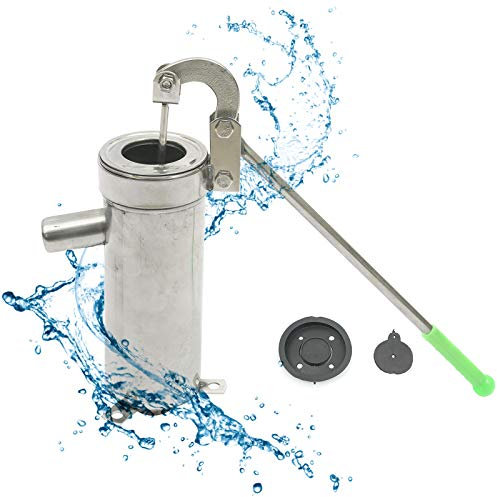 Bomba de agua doméstica de acero inoxidable, bomba de mano, bomba de agua manual, bomba de agua profunda, bomba de agua de 10 m de agua para patio de jardín