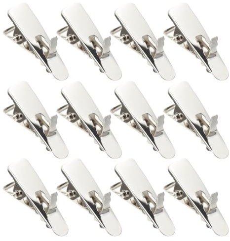 MAGICLULU 100pcs Mini Metal Alligator Clips Clamps Silver Tone Mini Spring Clamp Alligator Clips for Crafts Xmas