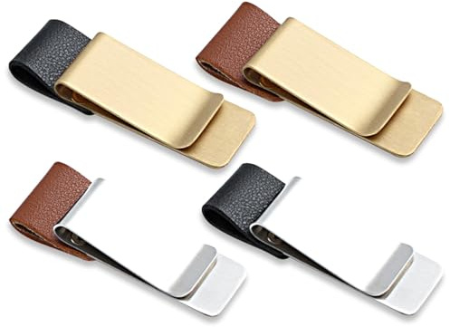 KAPSING 4 Stück Stiftschlaufen-Halter, Edelstahl Stiftschlaufe Pen Holder aus PU Leder, Retro Notebook Stifthalter Pen Loop für Notebook, Planer, Kalender