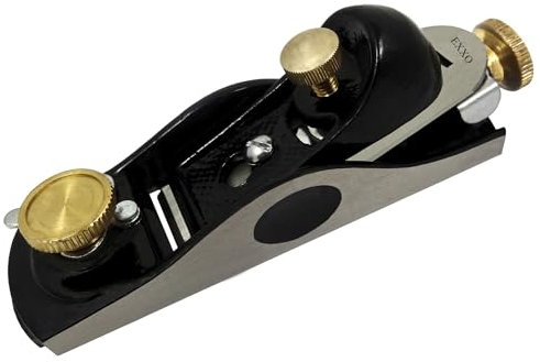 EXXO Adjustable Block Plane - Precision Woodworking Tools For Professional Wood Workers & Home Improvement | Deep Cutting Adjustable Hand Planer Tool