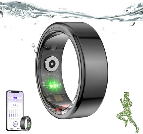 Smart Ring, Anillo Inteligente,Smart Ring Fitness Tracker Ring,IP68 Modos Multideportivos A Prueba De Agua para Android para iOS,Rastreador De Oxígeno En Sangre Compatible con Bluetooth