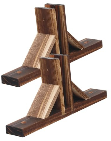 SUPVOX 2pcs Wood Garden Fence Base Kit Durable Lawn Picket Fence Holder for Stable Outdoor Privacy Screening Natural Color for Garden Supplies