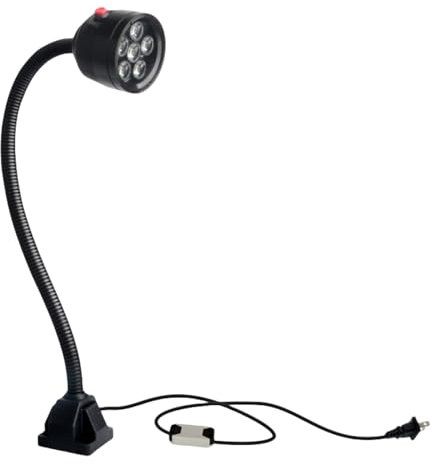 SHUQICAINA LED Work Light with Flexible Gooseneck and Screw fixed base,Plug in Flood Light,Led Work Lamp,for Bandsaw Machine Tools Lathe Milling Drill Press Industrial Headboard(Size:12W/220V)