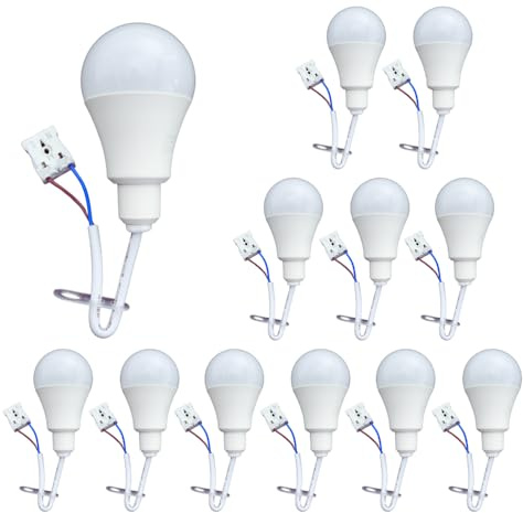 LUXULA 12er Set Renovierlampe - Baufassung mit Leuchtmittel und Steckklemme - 11W 1055lm - 4000K Neutralweiß - Renovierung Sanierung